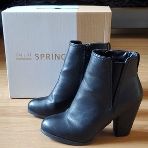 Call It Spring Black Ankle Boots 7.5
